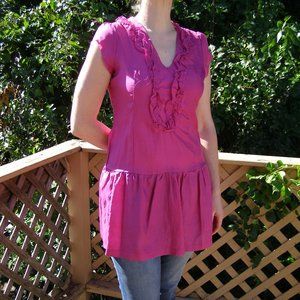 NEW Size M Kimchi Blue Fuchsia SILK Tunic dress